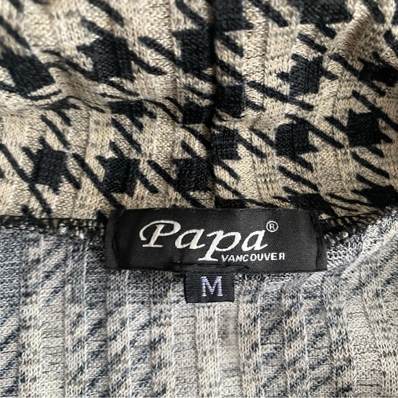 Papa Vancouver tunic shirt long sleeve sweater dress cowl neck houndstooth - Picture 3 of 6